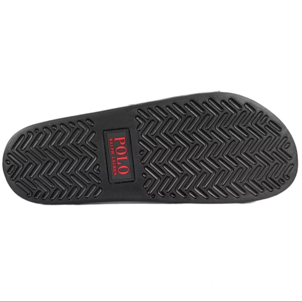Polo Ralph Lauren Signature Pony Slide Black & Red - Picture 5 of 5